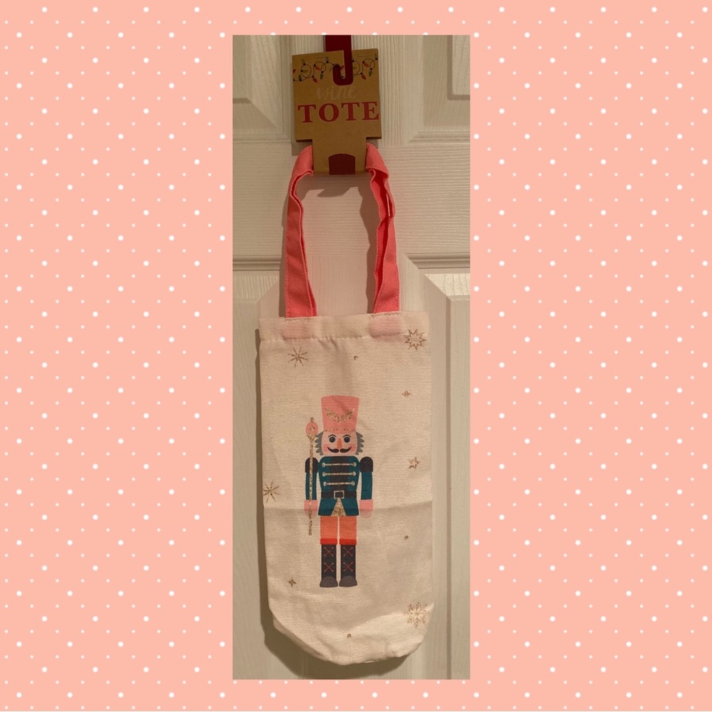 Christmas Nutcracker Wine Tote, Reusable Christmas Wine Tote, Nutcracker Tote